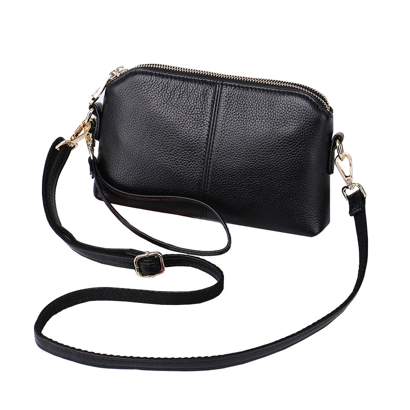 Women clutch bag female fashion genuine leather small shoulder wild mini multi-layer shell Mobile phone women purse | Багаж и сумки