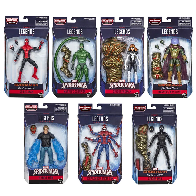 

Набор «Человек-паук» Marvel, 20 см, «человек-лава», незаметный костюм, Человек-паук, ядовитый Скорпион, человек-водитель, таинственный гость, Чел...