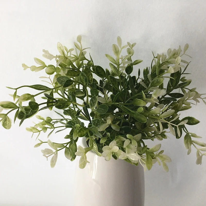 Artificial Green Plastic Leaves Plant Boxwood Branches Decorative Evergreen Fake Flowers | Дом и сад