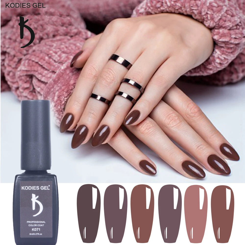 

KODIES GEL Nail Polish Coffee Series Deep Color UV Nails Art Gel Polish for Manicure Lak Accessories 8ML LED Lacquer Resin New