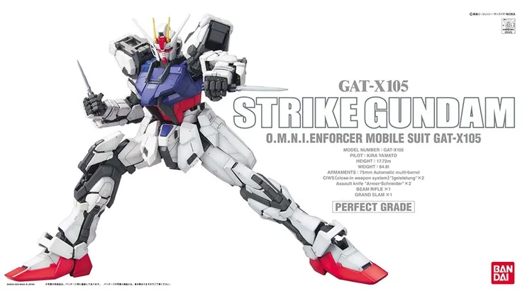 Bandai PG 1/60 GAT X105 Strike Gundam мобильный костюм сборные модели наборы экшн фигурки|Игровые
