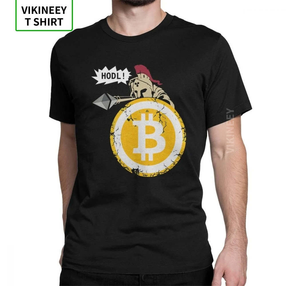 Биткойн HODL Your Cryptos криптовалюта забавная футболка для мужчин одежда с короткими