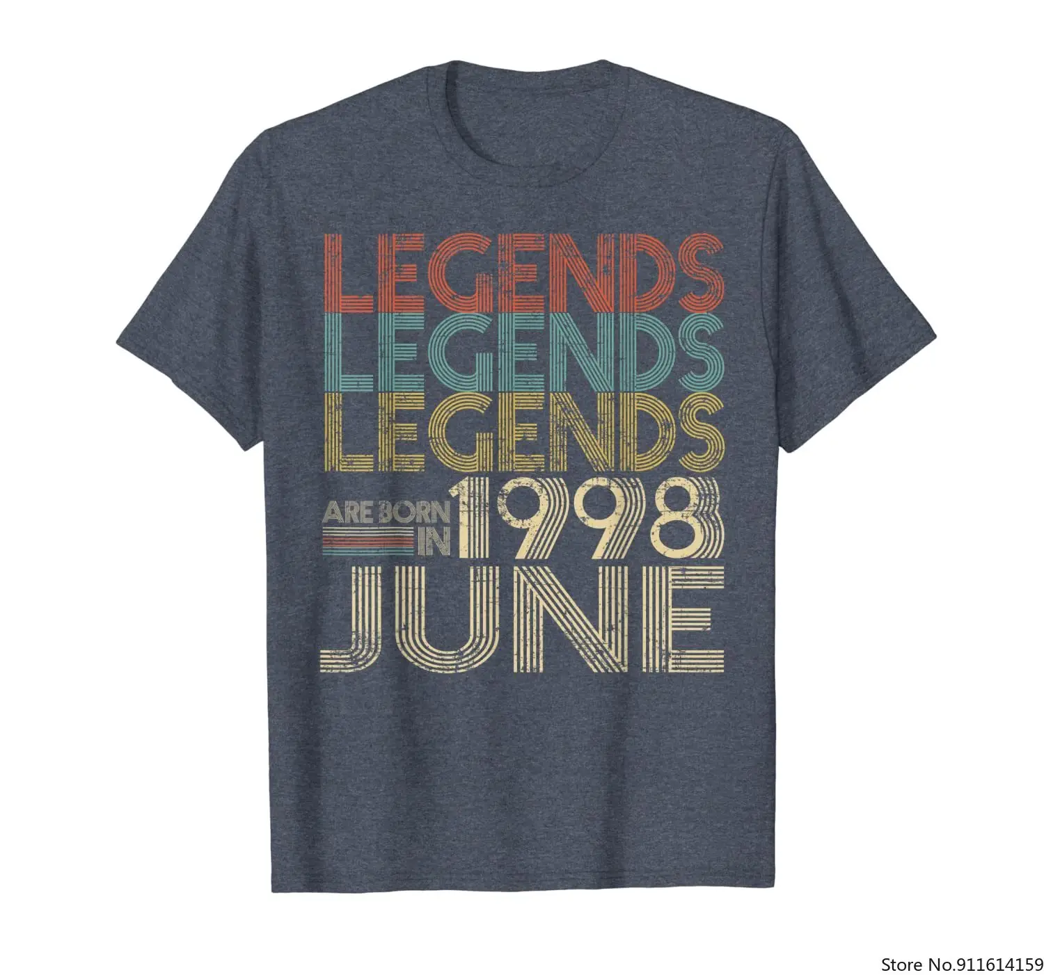 Ретро Винтаж рожденный в июне 1998 года потрясающий 21 год|Мужские футболки| |