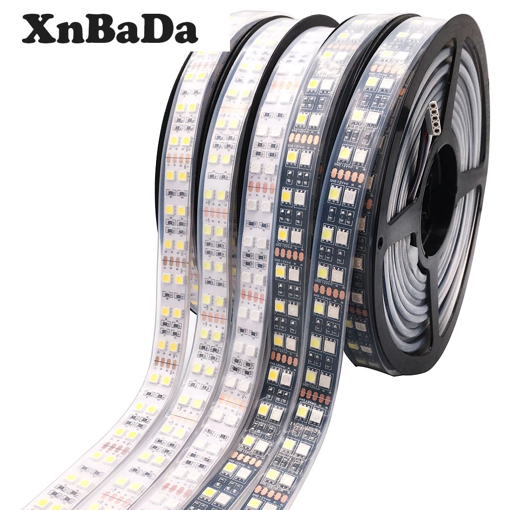 Двухрядная Светодиодная лента 5050 RGB 5 м водонепроницаемая светодиодная RGBW RGBWW 12