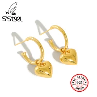 ssteel herat drop earring 925 sterling silver earrings gift for women gold simple designer earings arracadas de mujer jewelry
