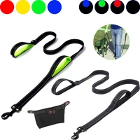 Pet Leash Double Thick Reflective Nylon Dog Rope Large Neutral Dog Wear-resistant Durable 1.5 1.8M Colorful Black Dual Handle