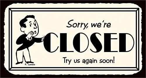 

Извините, мы были закрыты, стильный устойчивый к атмосферным воздействиям винтажный жестяной плакат для дома, пляжа, бара, паба, Настенный д...