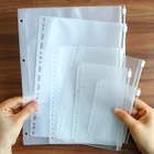 Прозрачные мешочки для хранения бумаг, из ПВХ, с отрывными листами, для заметок, карточек, канцелярских принадлежностей, MOHAMM, 1 шт., канцелярские принадлежности на молнии