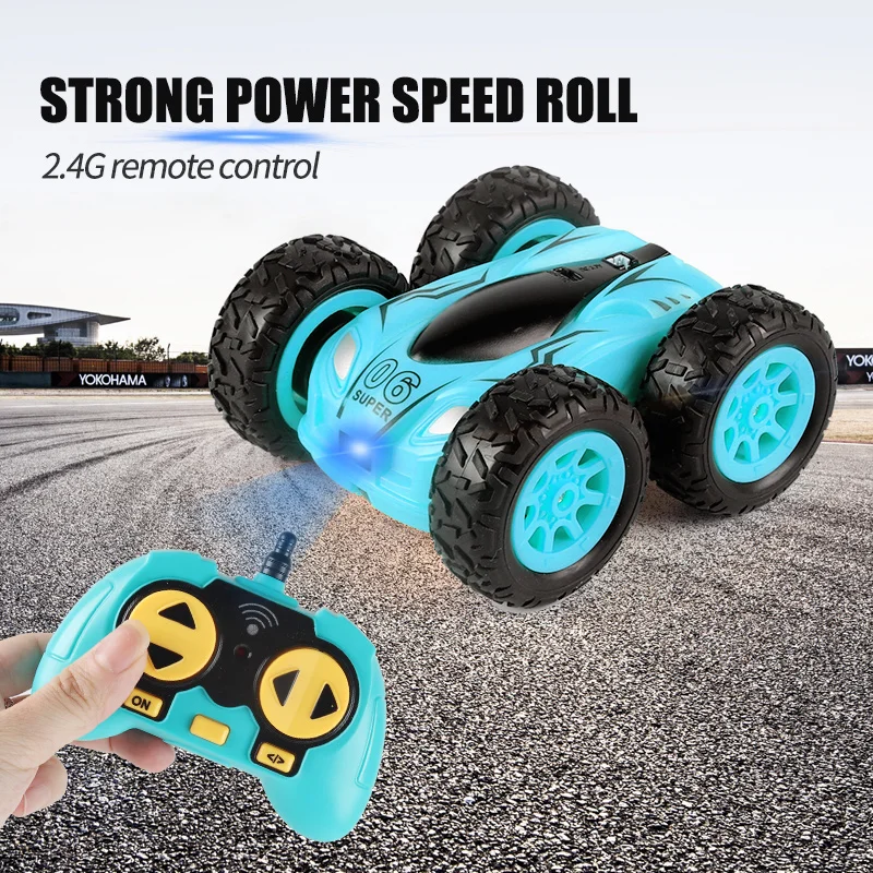 

Stunt RC Car 2.4G Remote Control Car Drift Toys Children 4CH Double-sided 360 Flip Light Charging Rock Crawler Roll 3.7 inch