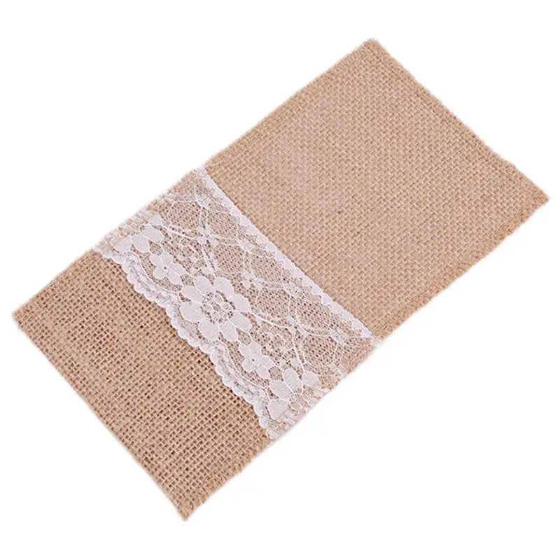 10 шт./лот натуральное джутовое кружево карманы деревенский стиль свадебная