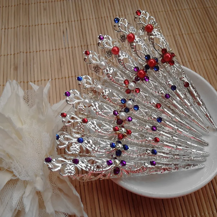 10 шт. Китайские Серебряные длинные ногти см Алмазный танцевальный реквизит ретро