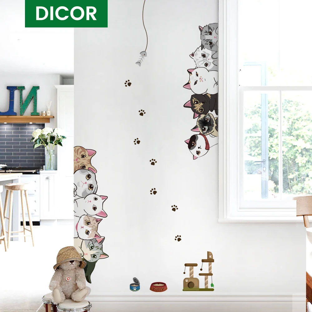 Наклейка на дверь в спальню с изображением дикора угловая стену для детской