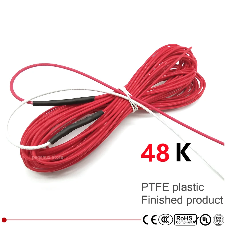 

PTFE 48K carbon fiber heating cable has been connected carbon fiber soft and hard non radiation deicing and heating