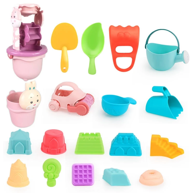 

Children's Beach Toy Suit Hourglass Baby Summer Water Play with Sand Outdoor Soft Rubber Shovel Beach Buggy Toys