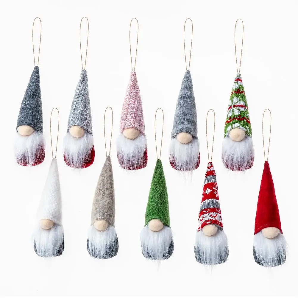 

Christmas Gnomes Handmade Old Dwarf Ornaments Pendant Christmas Tree Woolen Faceless Old Dwarf Doll Gifts For Kids Children 5PCS