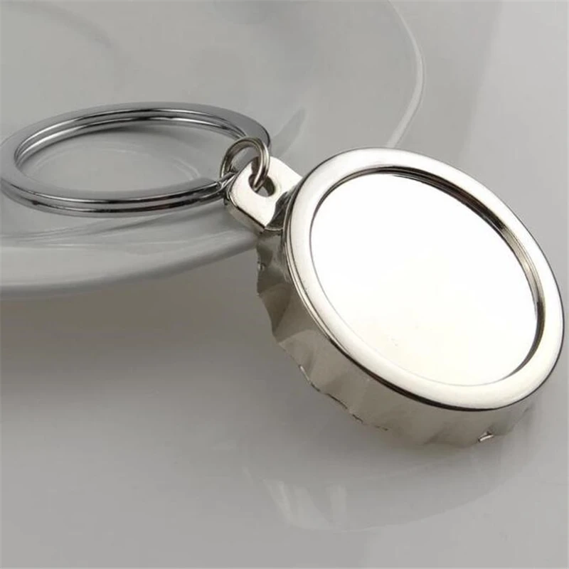 Металлический автомобильный брелок круглый креативный открывалка для пивных