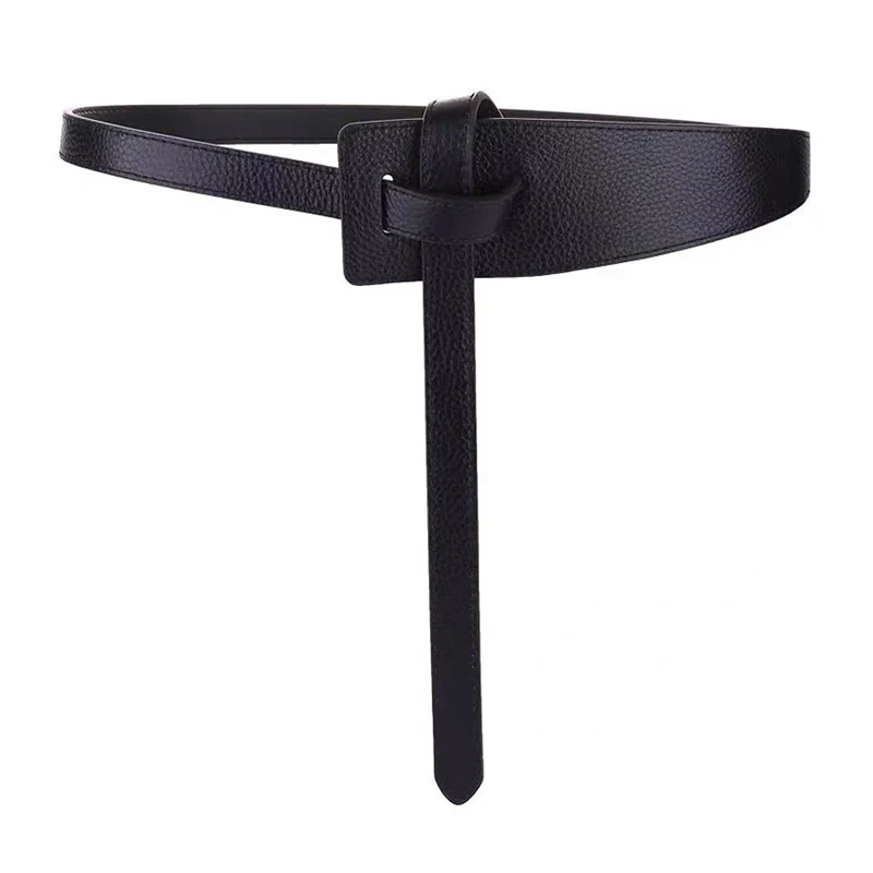 

Knot Pu Leather Belts Lady Waistbands Simple Coat Belt Long Dress Waist Belt Female Soft Knotted Strap Belt Decorative Straps