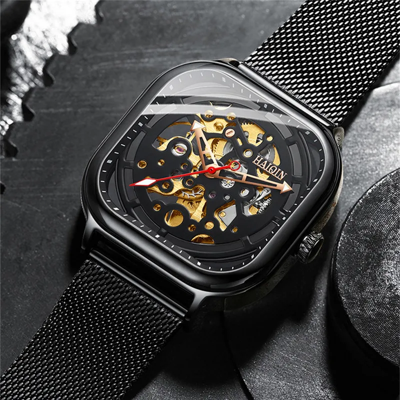 Часы наручные HAIQIN Мужские автоматические брендовые деловые механические