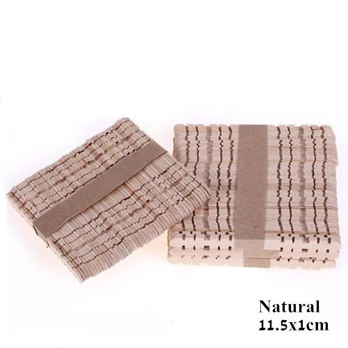 Natural 11.5x 1cm -X 50 шт. деревянные палочки для мороженого, деревянная палочка для леденцов, инструменты для торта, палочки для детского сада, Обучающие инструменты, принадлежности для рукоделия - Цвет: Natural 11.5x 1cm -X