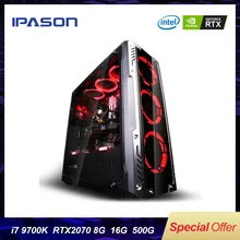 9th Gen 6 ЦП Intel i7 8700 k/9700 K IPASON консоль для ПК-игр с поддержкой Windows DDR4 3000 16G Оперативная память/Дискретная RTX2070 8G/500G m.2 SSD/2 T HDD для рабочего стола