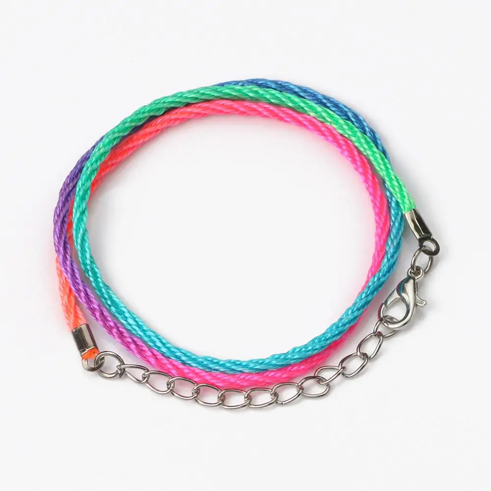 

20pcs Handmade Braided Adjustable Colors Leather Rope High Tenacity Cord Necklaces Pendant Charms Findings Lobster Clasp String