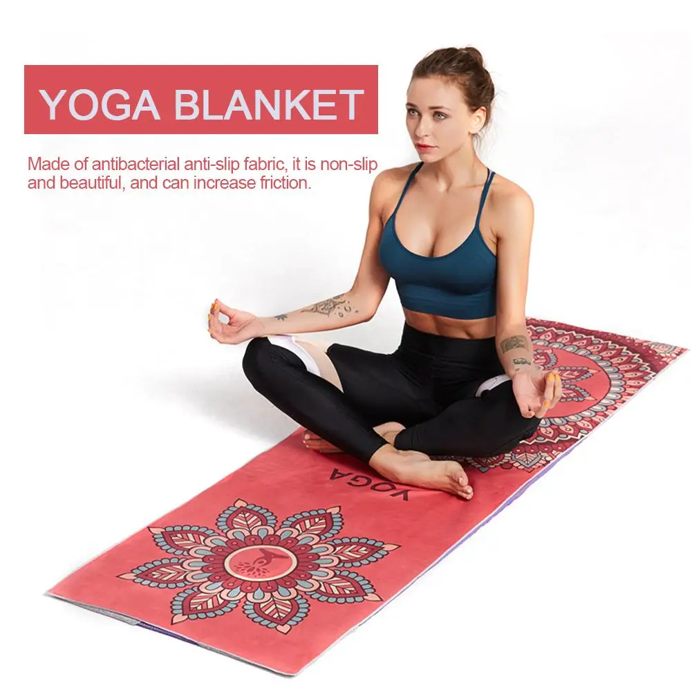 

Yoga Mat Towel Cloth Fitness Blanket Soft Perfect Microfibre Skidless Practice Pilates Blanket Double Sided Non-slip Absorbent