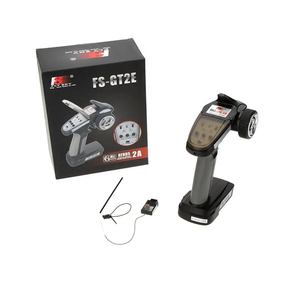 

Flysky FS-GT2E 2.4g 2CH Radio System Transmitter for RC Car Boat with 3CH Receiver Distance 25