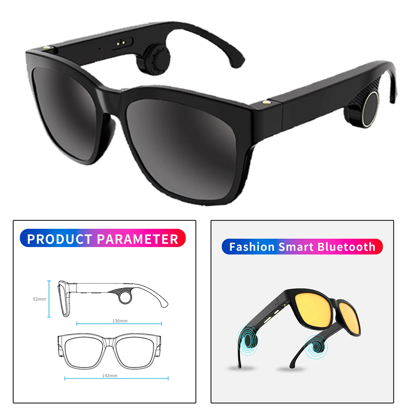 구매 블루투스 5.0 뼈 전도 안경 오디오 안경 Handfree 선글라스 IOS 안 드 로이드 블랙 베리 Windows 모바일과 호환