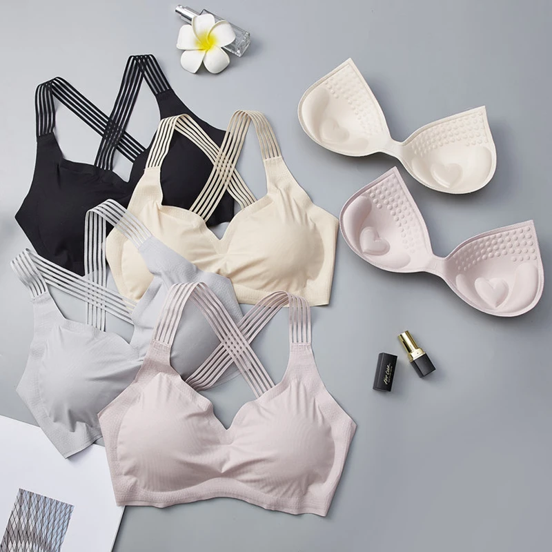 Модный женский бюстгальтер майка без стального кольца бюстгальтеры с мягкими