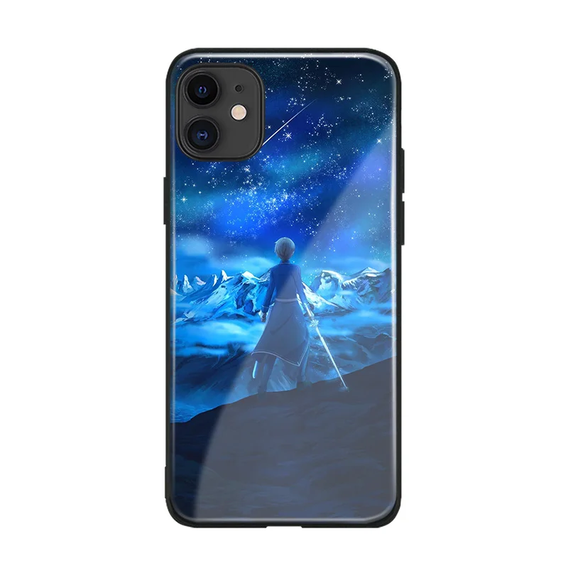 Eugeo Sword Art Online Мягкий силиконовый чехол из закаленного стекла для iPhone 6 6s 7 8 Plus X XR XS 11