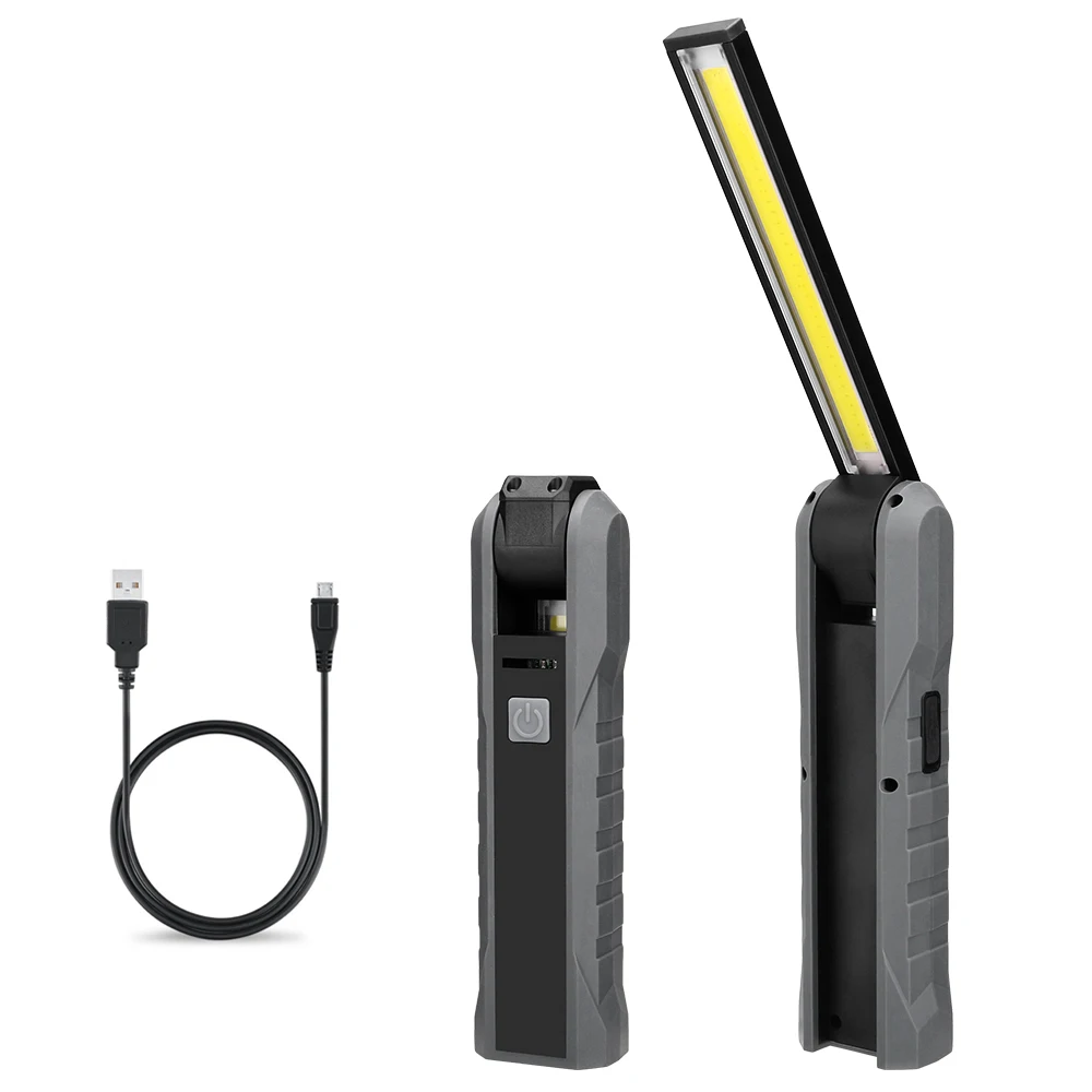 Portable LED COB Work Light USB Rechargeable Flashlight Magnetic Torch Flexible Inspection Hand Lamp Worklight Outdoor Spotlight | Лампы и