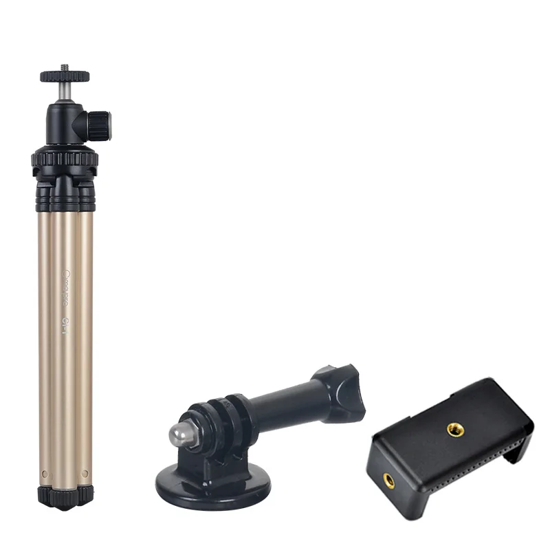 

C-1 Lightweight Tabletop mini selfie Tripod For Smartphone GoPro Yi IPhone Samsung With Phone Clip and GoPro Connector