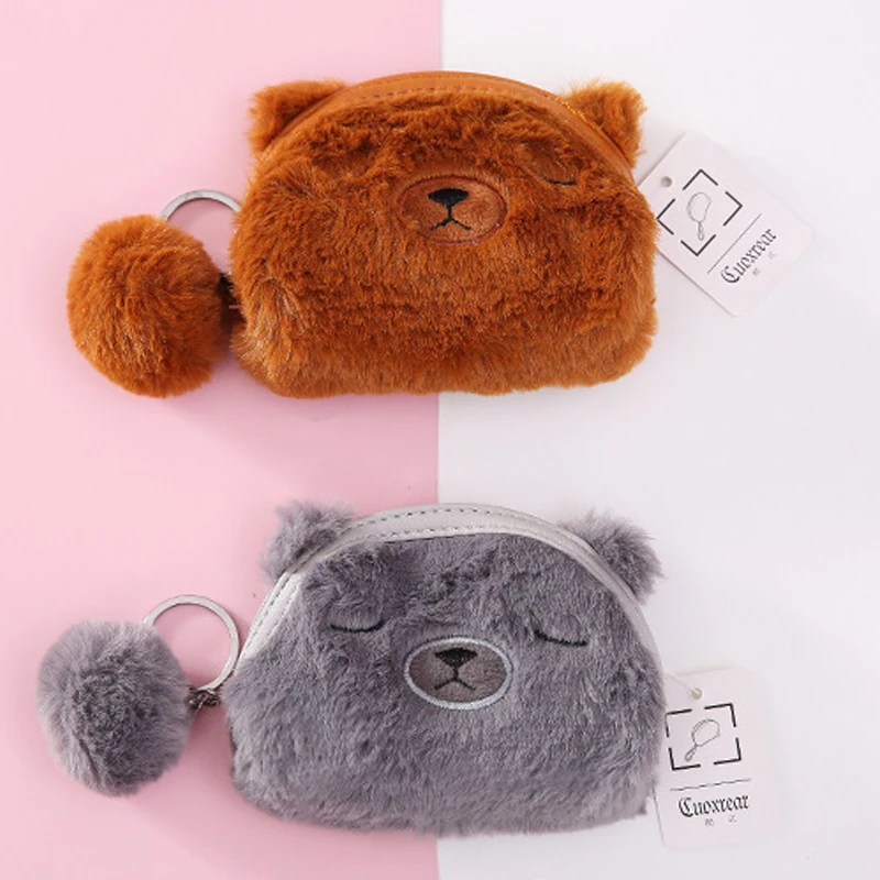Kawaii плюшевый мультяшный медведь кошелек для монет чучела животные куклы