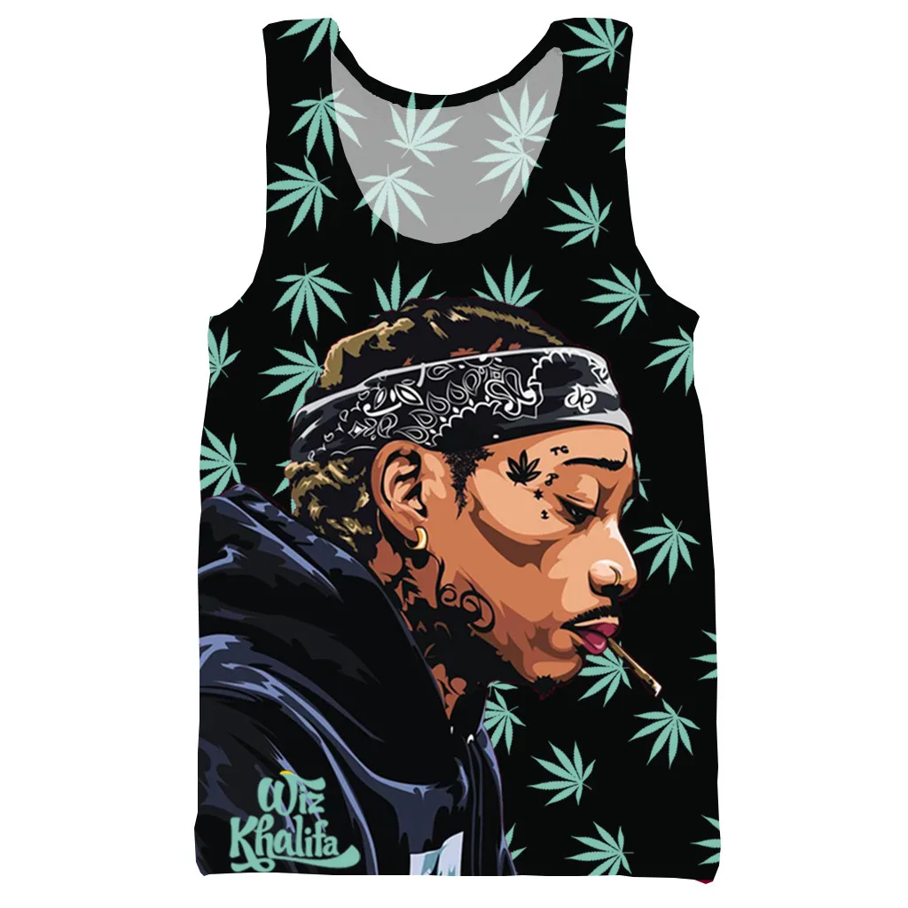 Новое поступление популярная футболка в стиле хип-хоп с 3d принтом Wiz Khalifa для