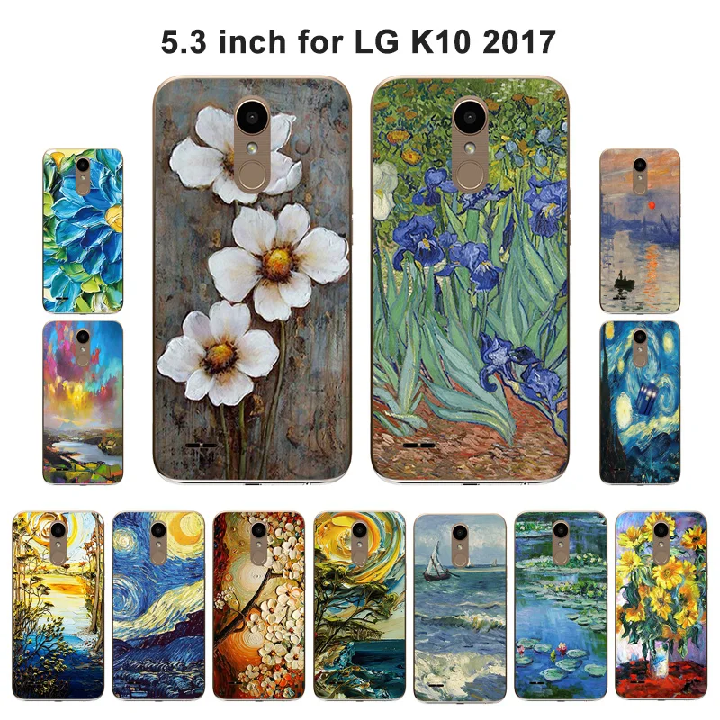 2017 чехол для LG K10 Силиконовая задняя крышка K420N K430DS K430DSF K430DSY масляная окрашенная