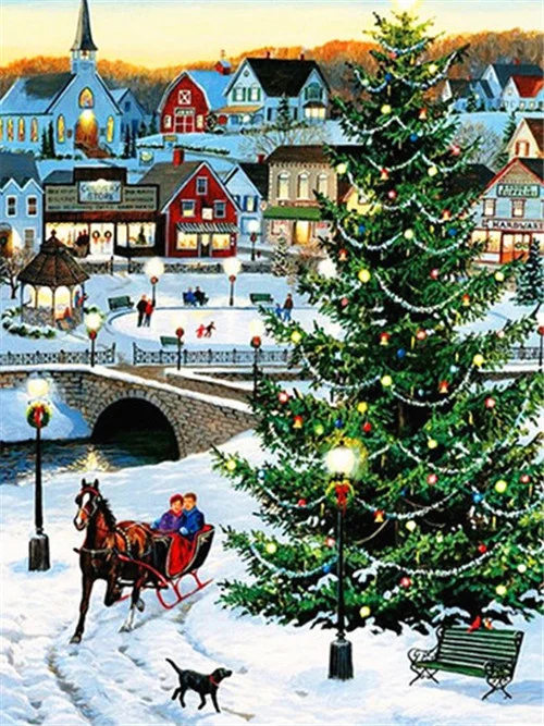 

Christmas Tree 5D 100% Full Diamond Painting Embroidery Cross Stitch Kits