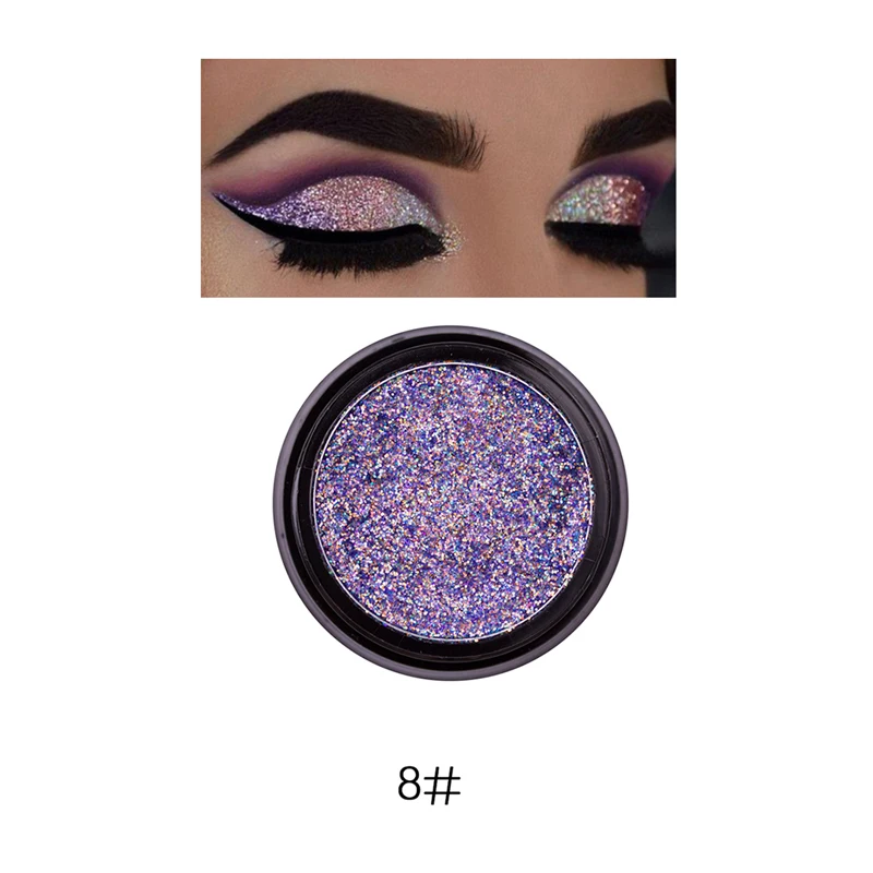 Manooby Sequins Eyeshadow 6Colors Single Palette Illuminator Makeup Metal Eye Shadow Pigment Cosmetics - Цвет: 8