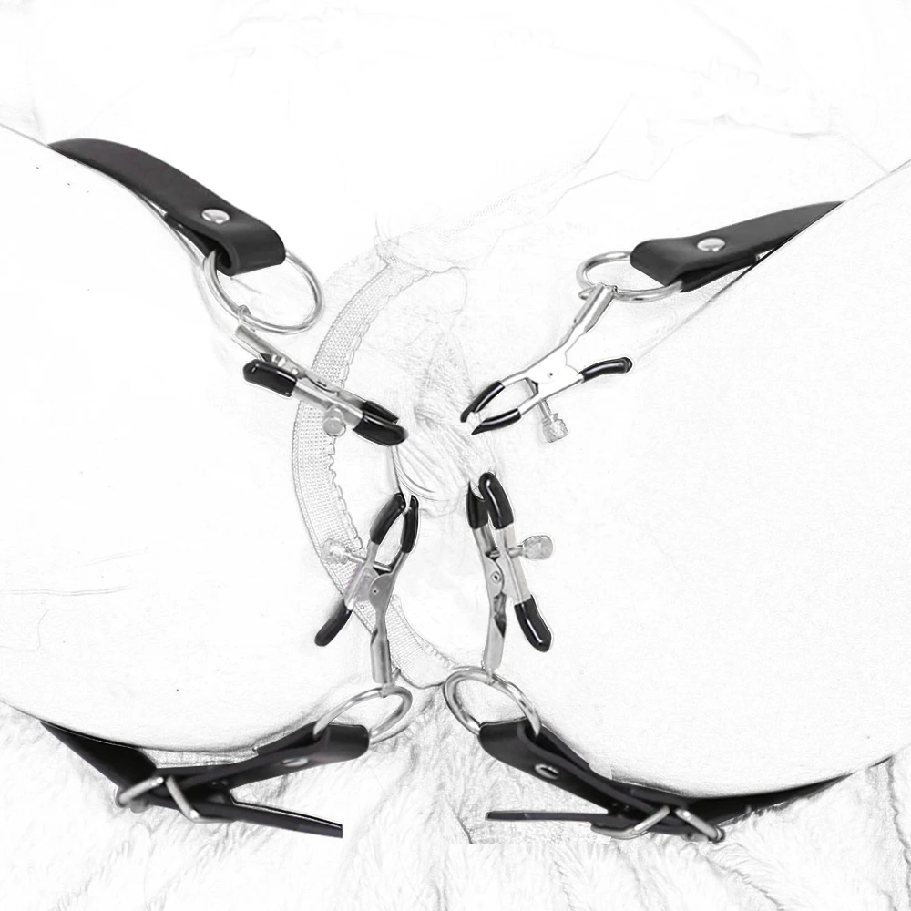 Бдсм бондаж обертка вокруг бедра распределитель ремни с зажимы для клитора