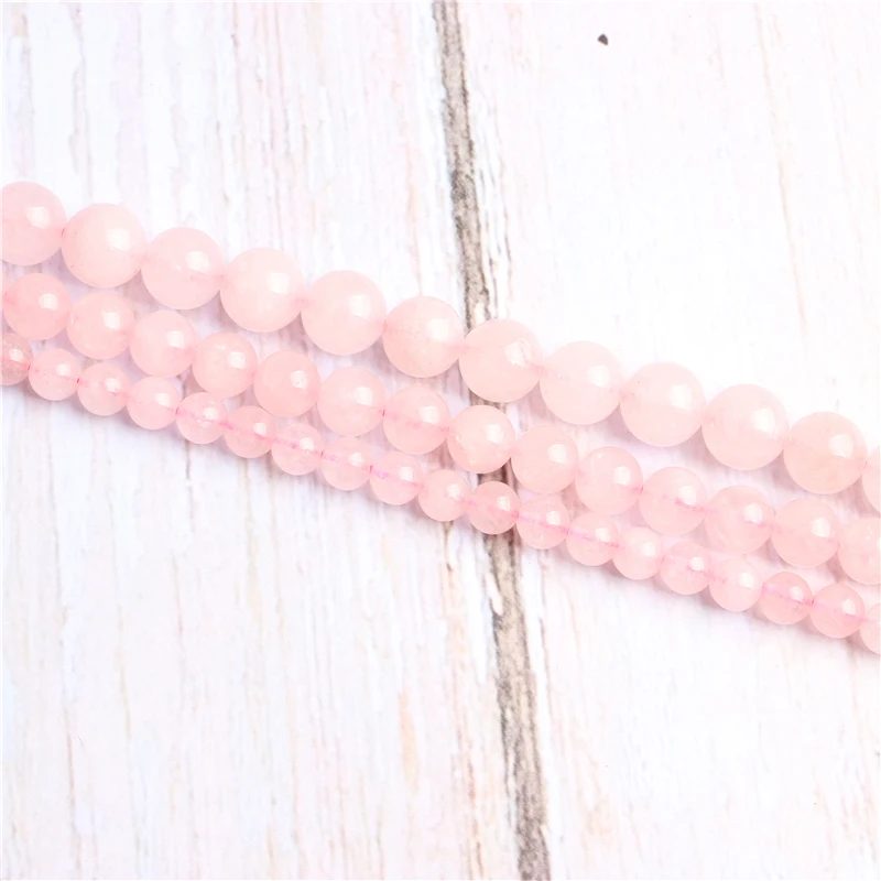 

Pink crystal Natural Stone Beads For Jewelry Making Diy Bracelet Necklace 4/6/8/10/12 mm Wholesale Strand