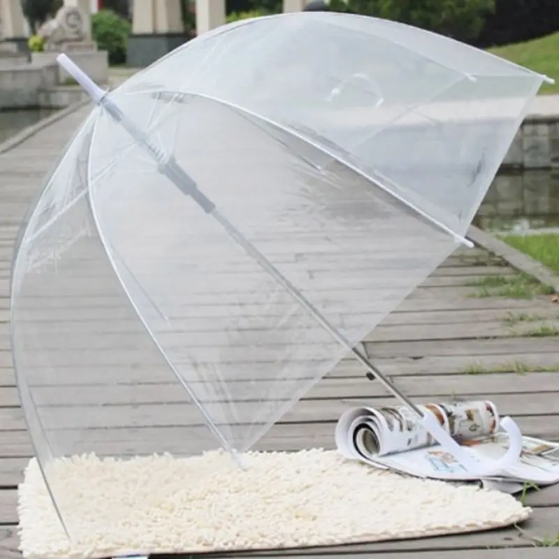 

Fashion Transparent Clear Bubble Dome Shape Umbrella Outdoor Windproof Umbrellas Princess Weeding Decoration 32CC