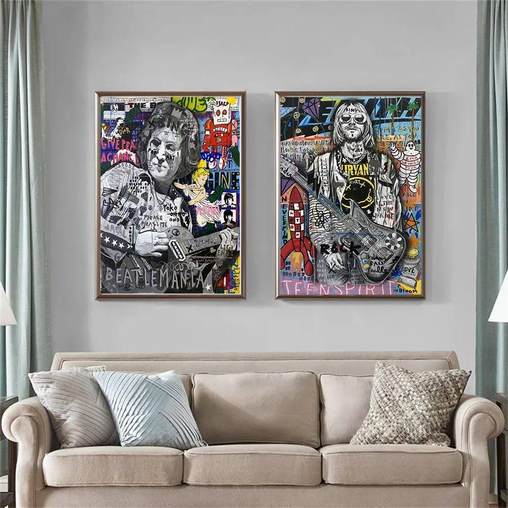 Художественный плакат с граффити известная Картина на холсте стену