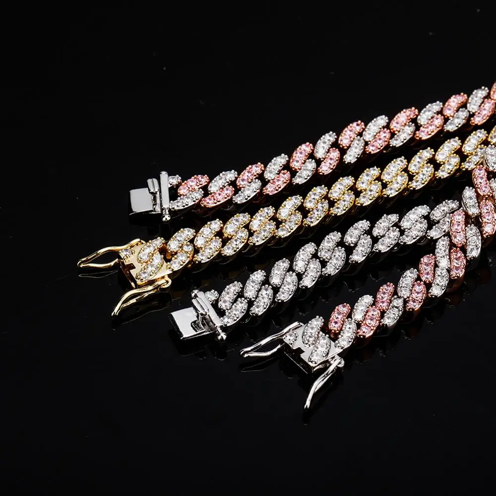 JINAO Новый 8 мм Майами Кубинский ожерелье полный льдом из Кубического циркония в