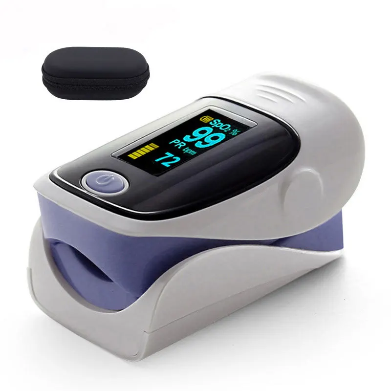 purple with case JianYouCare цифровой Пальчиковый Пульсоксиметр OLED медицинский pulsioximetro SPO2 oximetro de dedo измеритель насыщения крови кислородом и чехол - Цвет: purple with case