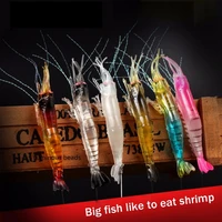 9 5cm 6g artificial silicone soft bait luminous shrimp mixed color spinner crank bait fishing lure with hook fishing tackle 6pcs