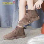 Женские зимние ботинки, новинка 2021, белые, коричневые, короткие, плюшевые, толстые зимние ботинки, модные, теплые, короткие ботинки на плоской подошве, женская обувь, фоторазмер 42