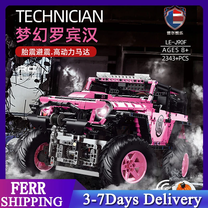 

Технические модели Jeep Wrangler Rubicon со светодиодсветильник кой, с дистанционным управлением, MOC, 2343 шт., креативные строительные блоки, кирпичи, и...