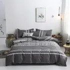 Простые постельные принадлежности в скандинавском стиле с листьями, пододеяльник 220x240, Королевский размер, простыня, пододеяльник в полоску для пары, простыня, наволочка для односпальной и двуспальной кровати