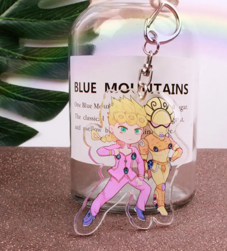 Anime JoJos Bizarre Adventure Golden Wind Kujo Jotaro Acrylic Figure keychain Keyring Decoration Collection Model Toy Cosplay