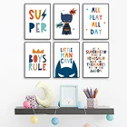 Настенная Картина на холсте с изображением героев мальчиков правил мультфильмов скандинавские плакаты и принты настенные картины для украшения детской комнаты спальни