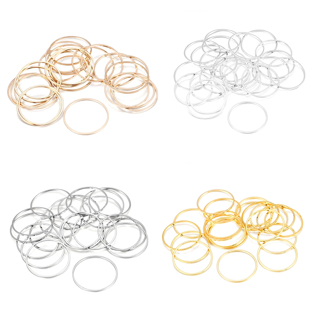 20-50Pcs 8-40mm Hoops Earring Wires Brass Round Closed Ring Earring Contract Pendants For DIY Jewelry Making Findings Accessorie